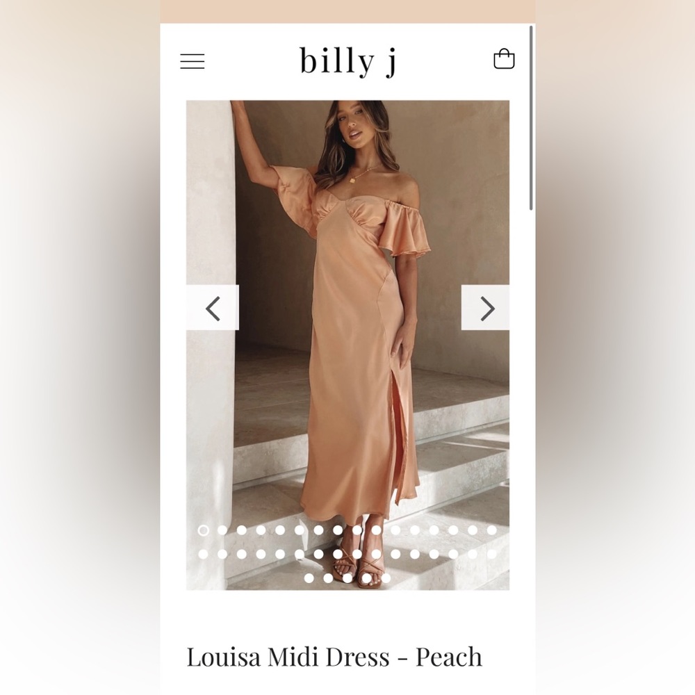 BRAND NEW BILLY J PEACH MIDDI DRESS